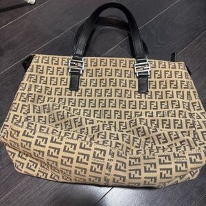 Fendi Zucchino Vintage Tote Handbag